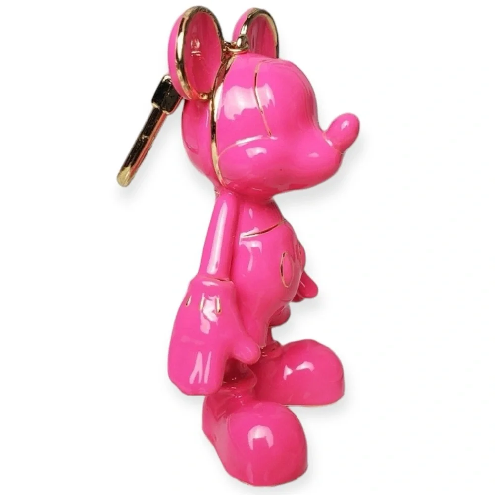 DISNEY x BAUBLEBAR Mickey Mouse Bag Charm Key Holder Pink Enamel Limited Edition